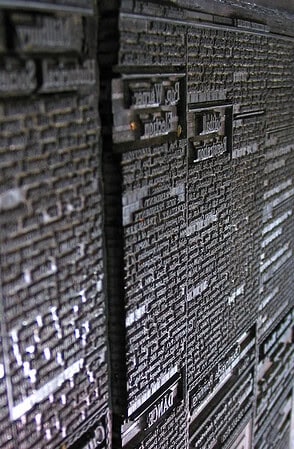 Buchdruck im Bleisatz, bewegliche Letter